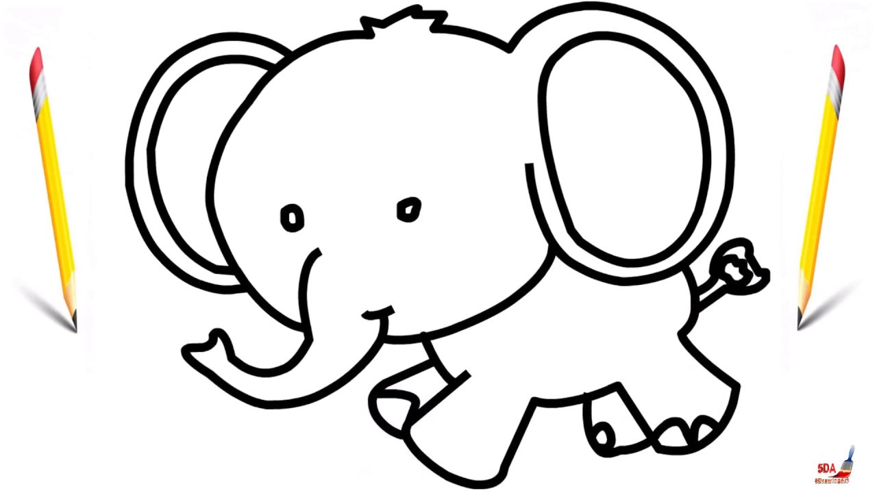 1280x720 How To Draw An Elephant For Kids How To Draw An Elephant Step