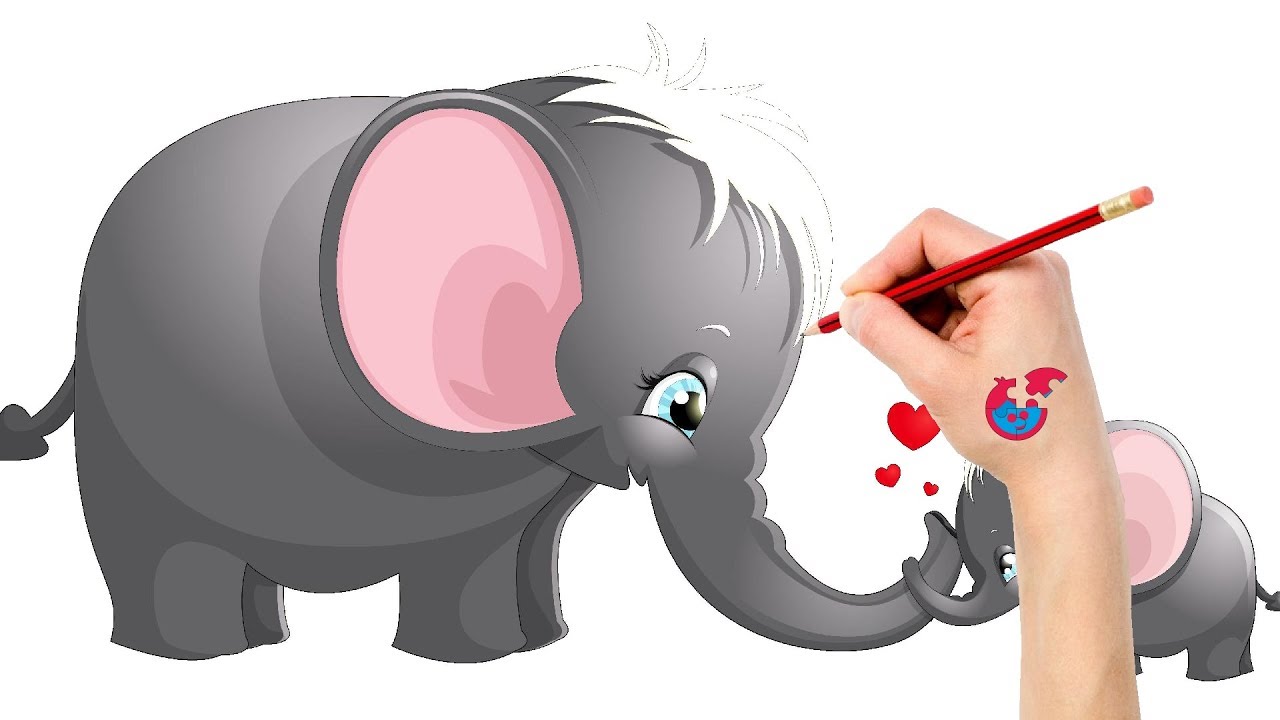 1280x720 Learning How To Draw Animals For Toddlers Elephant