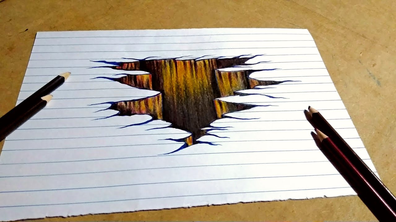 1280x720 Drawing A Crack Simple Tricks And Technique Pencil Colour