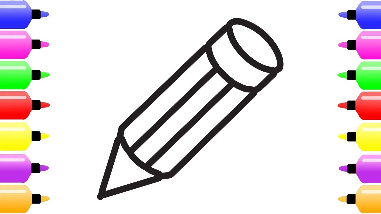 1280x720 How To Draw Pencil With Glitter Pencil Drawing And Coloring