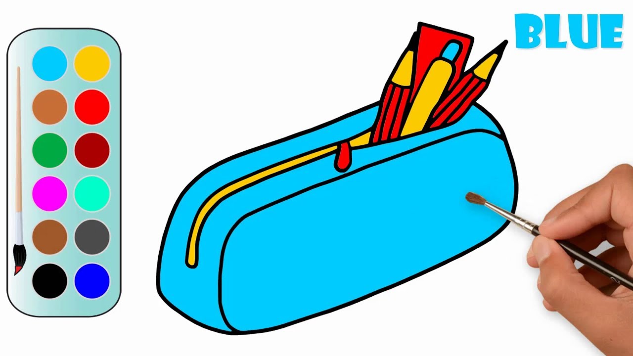 1280x720 Painting And Drawing A Pencil Box How To Draw A Pencil Box Step