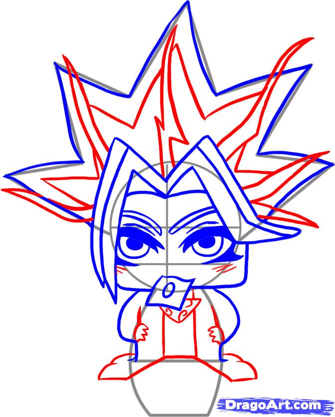673x838 Draw Chibi Yu Gi Oh, Step