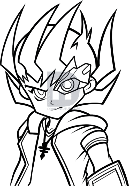499x720 How To Draw Yuma, Yuma Tsukumo From Yu Gi Oh Zexal, Step
