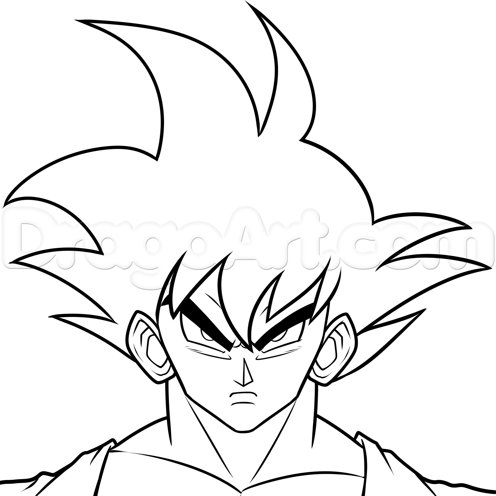1645x1645 How To Draw Dark Goku, Step