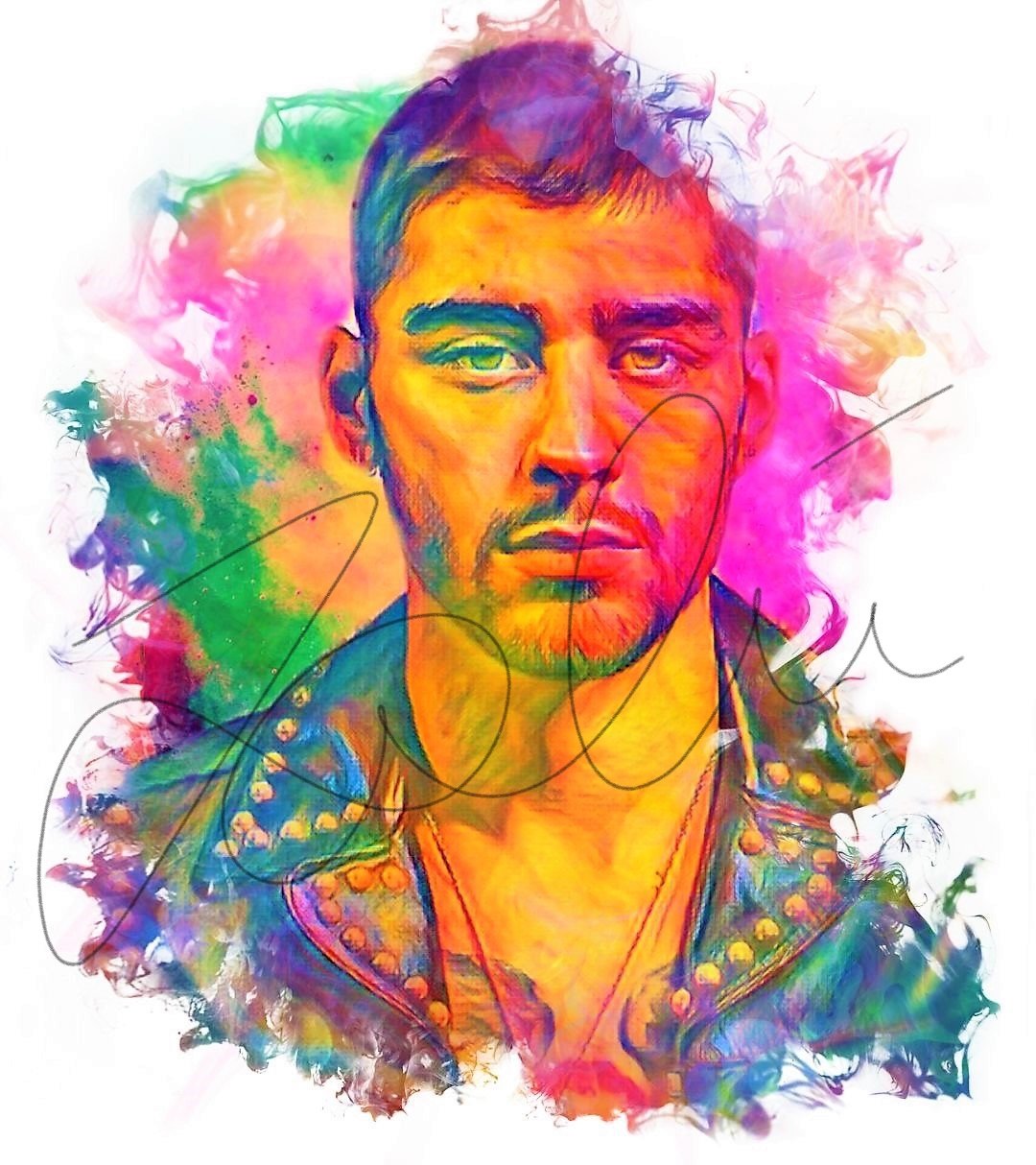 1080x1214 zayn malik inked hand drawn digital print + optional stitching