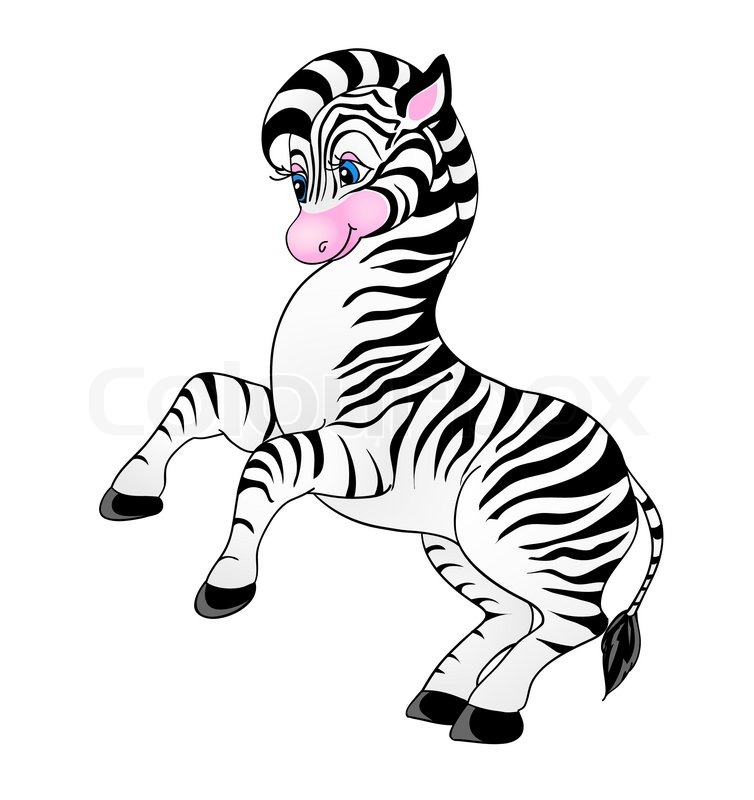 754x800 Cartoon Zebra, With Isolation On A Stock Vector Colourbox