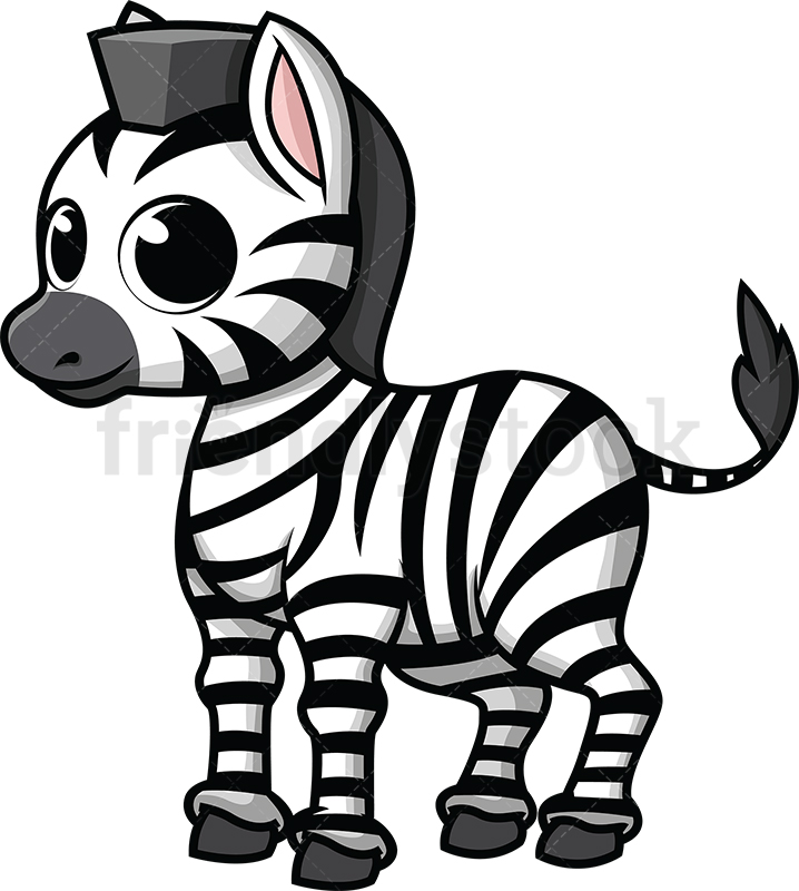 718x800 Cute Baby Zebra Cartoon Vector Clipart