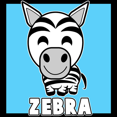 400x400 How To Draw A Cartoon Zebra With Easy Steps Lesson For Kids