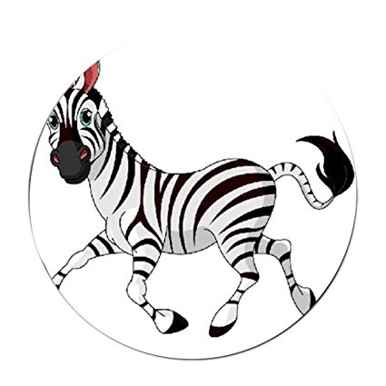 425x425 Jonhbkd Zebra Cartoon Pictures Round Floor Mat Made