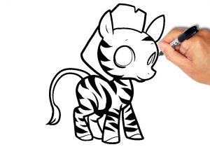 300x210 Zebra Drawing Easy