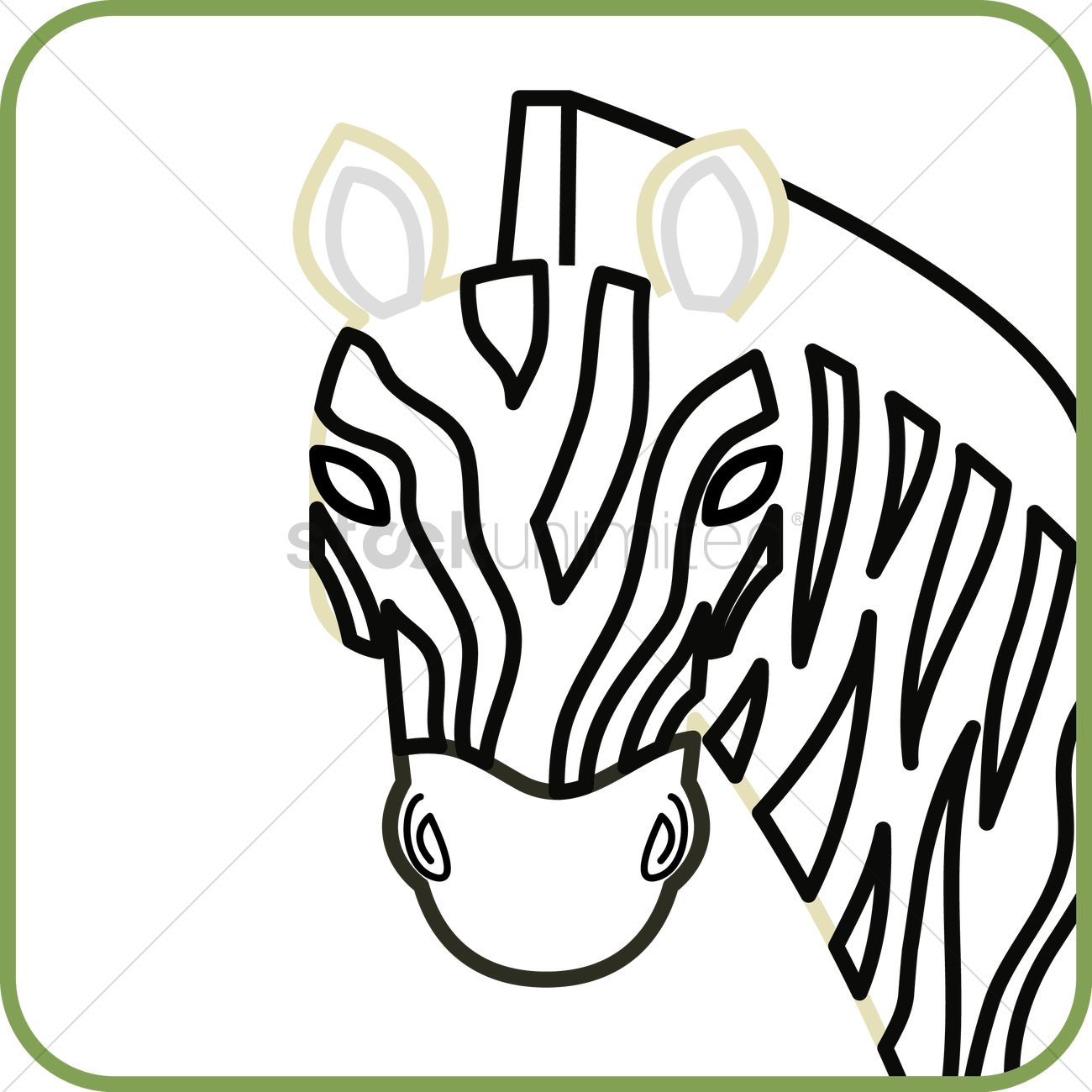 1300x1300 Zebra Face Vector Image