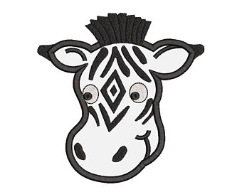 340x270 Zebra Face Applique Etsy