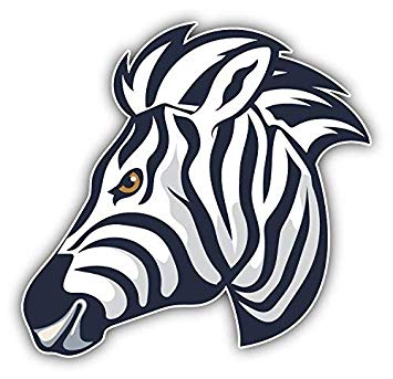 355x343 Zebra Head Mascot Art Decor Sticker For Scrapbooking