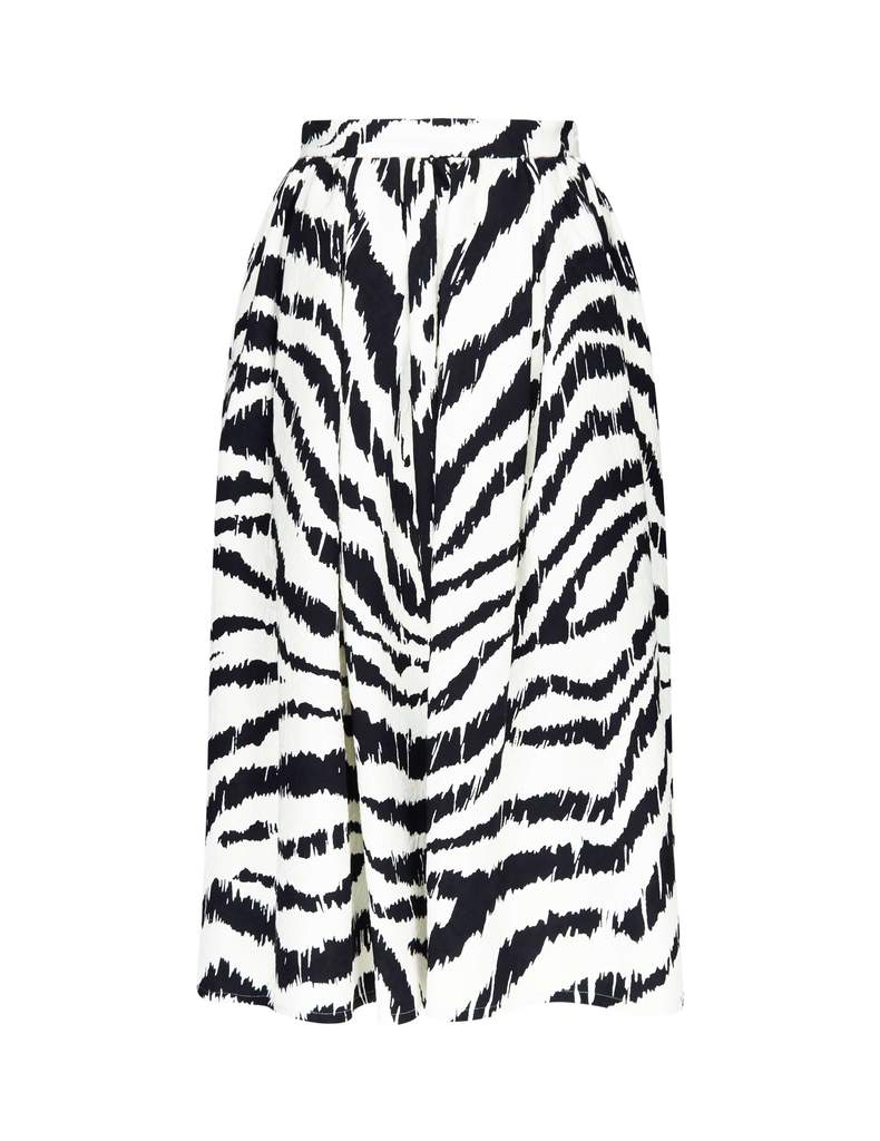790x1024 msgm women's black zebra print midi skirt