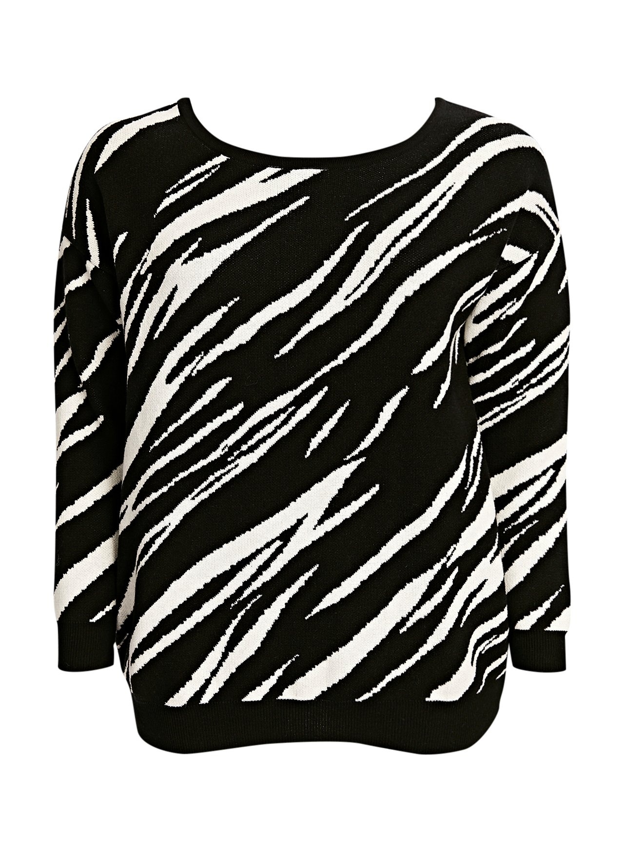 1280x1740 Black And White Zebra Print Jumper Evans