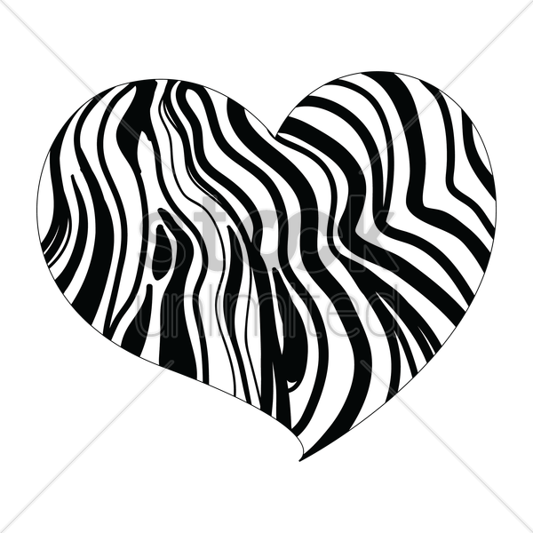600x600 Heart Design With Zebra Print Vector Image