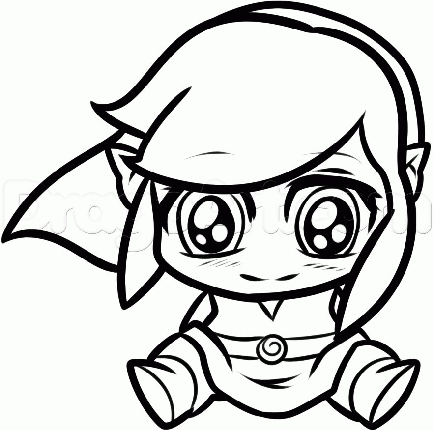 883x875 How To Draw Chibi Link From Legend Of Zelda Step Video Games