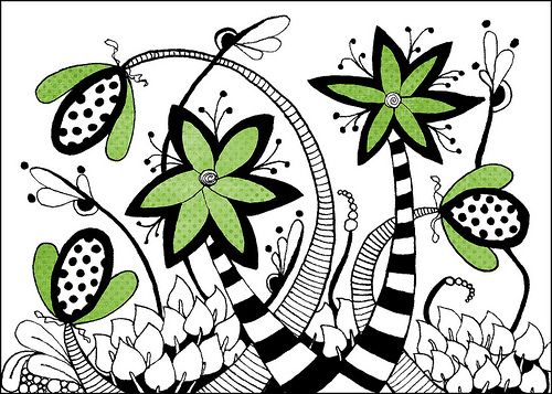 500x357 Fantasy Garden Doodles Doodle Art, Zentangle Drawings, Tangled