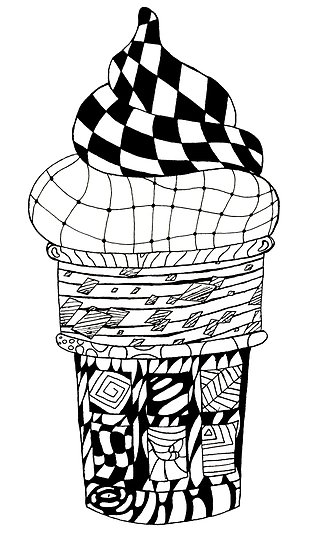 310x550 Hand Drawn Zen Doodle Ice Cream Posters