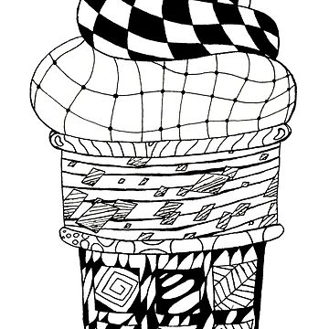 360x360 Hand Drawn Zen Doodle Ice Cream Sticker