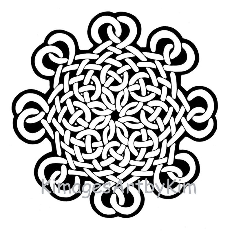 794x798 Celtic Mandala Mindfulness Relaxing Calm Stressless Art Etsy