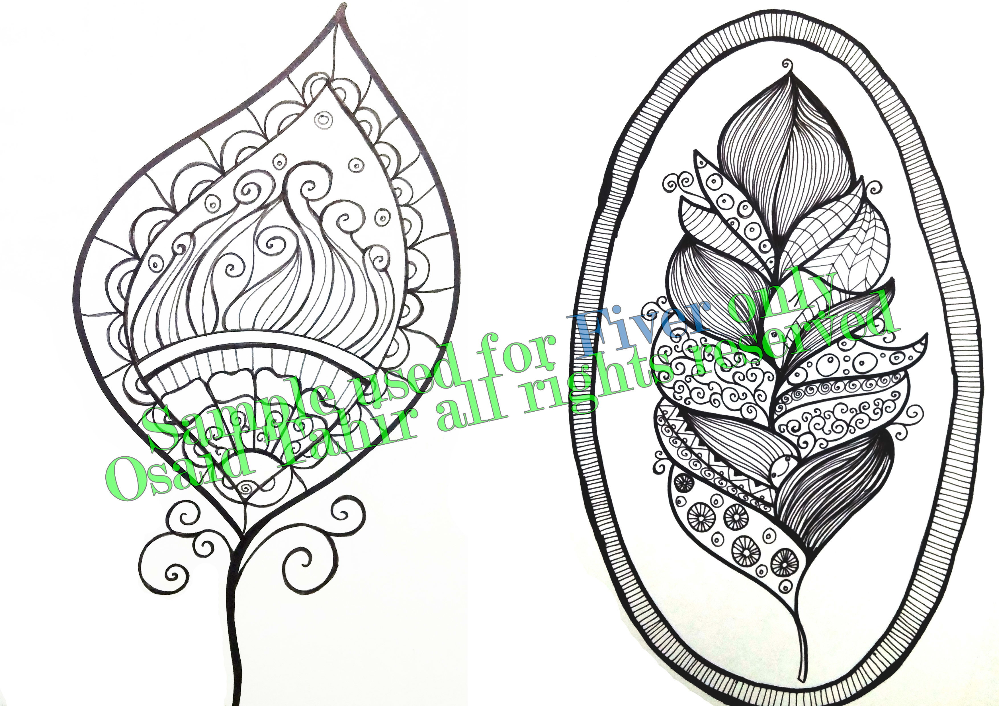 3508x2480 Hand Draw Zen Tangle Patterns Letters Or Names