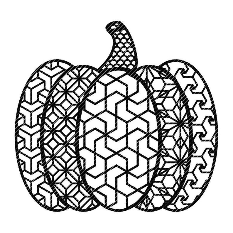 794x794 Zen Pumpkin Zentangle Fancy Fall Autumn Halloween Mandala Etsy