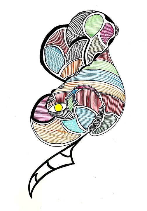 504x720 Lady's Head Zentangle