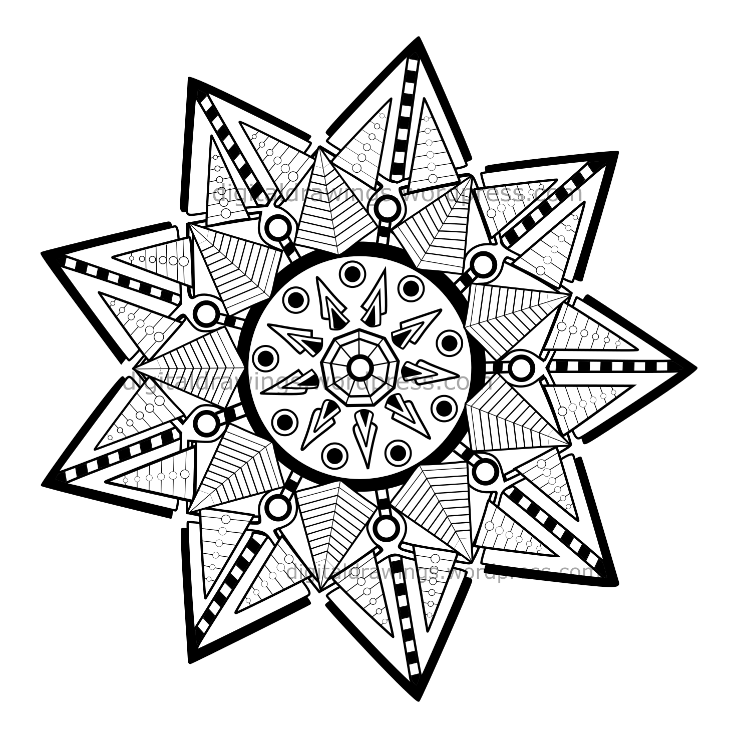 1474x1474 Zentangle Digital Drawings