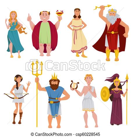 450x470 ancient greek gods vector cartoon characters greek gods