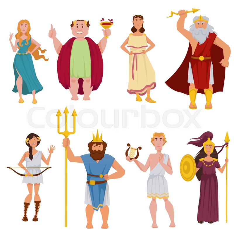 800x800 Greek Gods And Goddesses Cartoon Stock Vector Colourbox