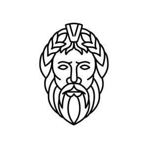 300x300 Mono Line Illustration Of Zeus, The Sky And Thunder God In Ancient