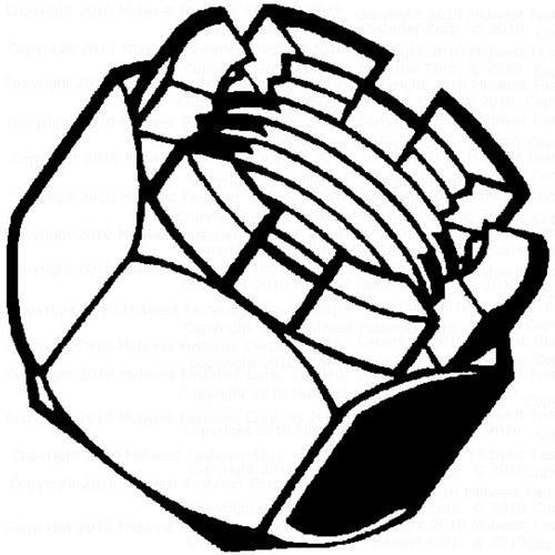 500x500 Midwest Zinc Grade A Fine Thread Castle Nut