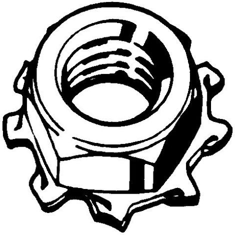 470x470 prevailing torque type hexagon nut with captive toothed lock washer