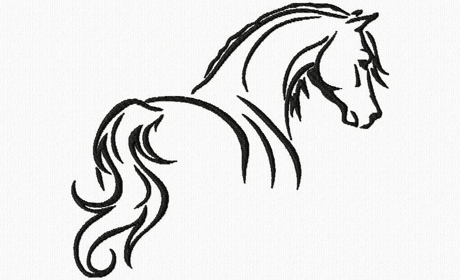 934x569 Un Cheval Noir Embr Appl Animals {free} Horse Stencil