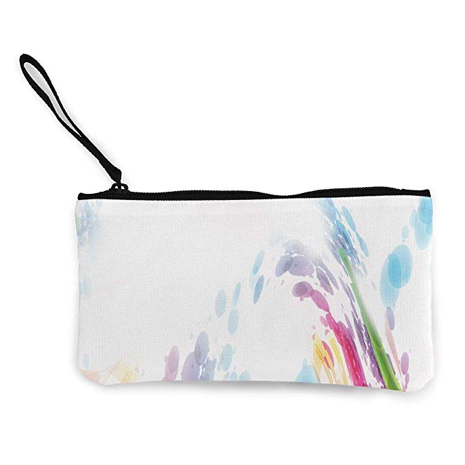 679x679 Canvas Cash Coin Purse, Color Drawing Print Make Up Bag Zipper