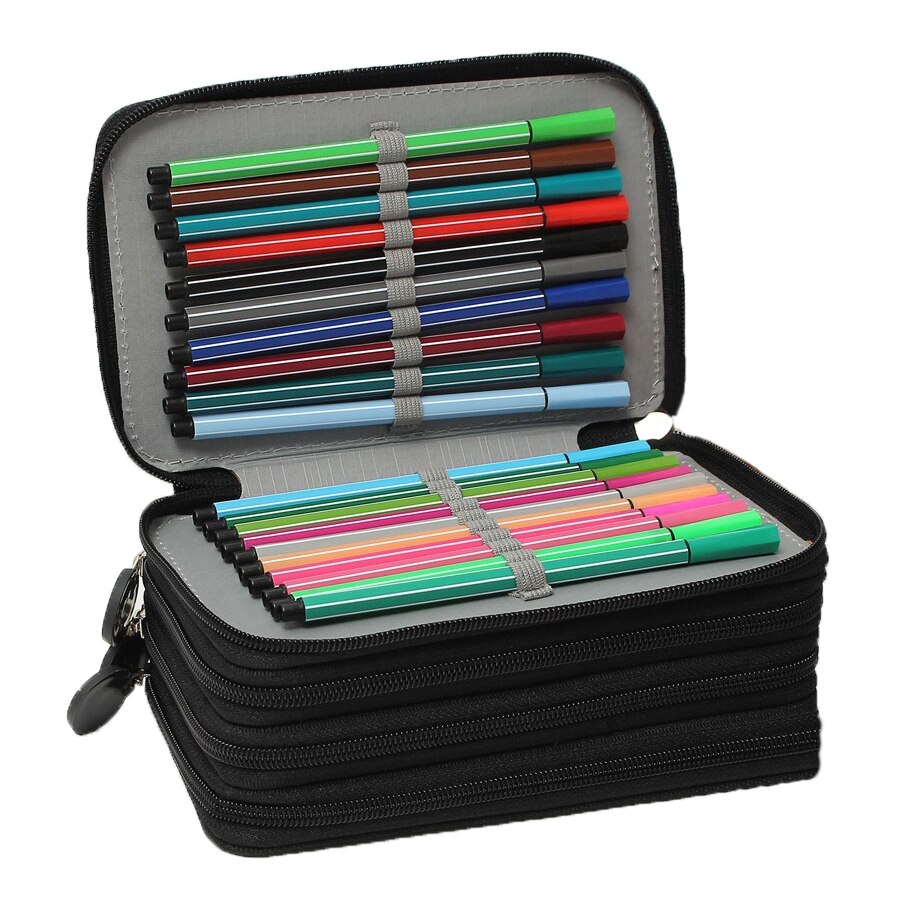 900x900 Hot Portable Drawing Sketching Pencils Pen Zipper Case