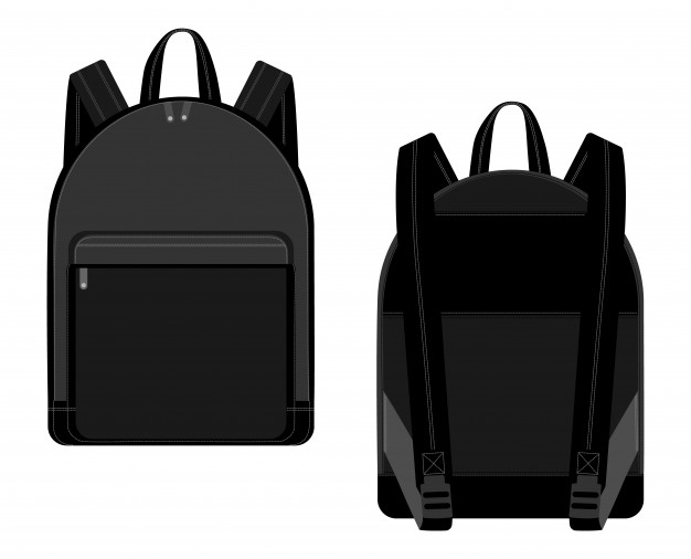 626x506 Black Backpack Vector Illustration Technical Drawing Backpacks