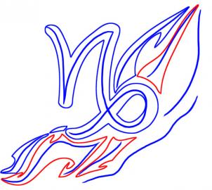 302x270 Draw Tribal Zodiac Sign Capricorn, Step