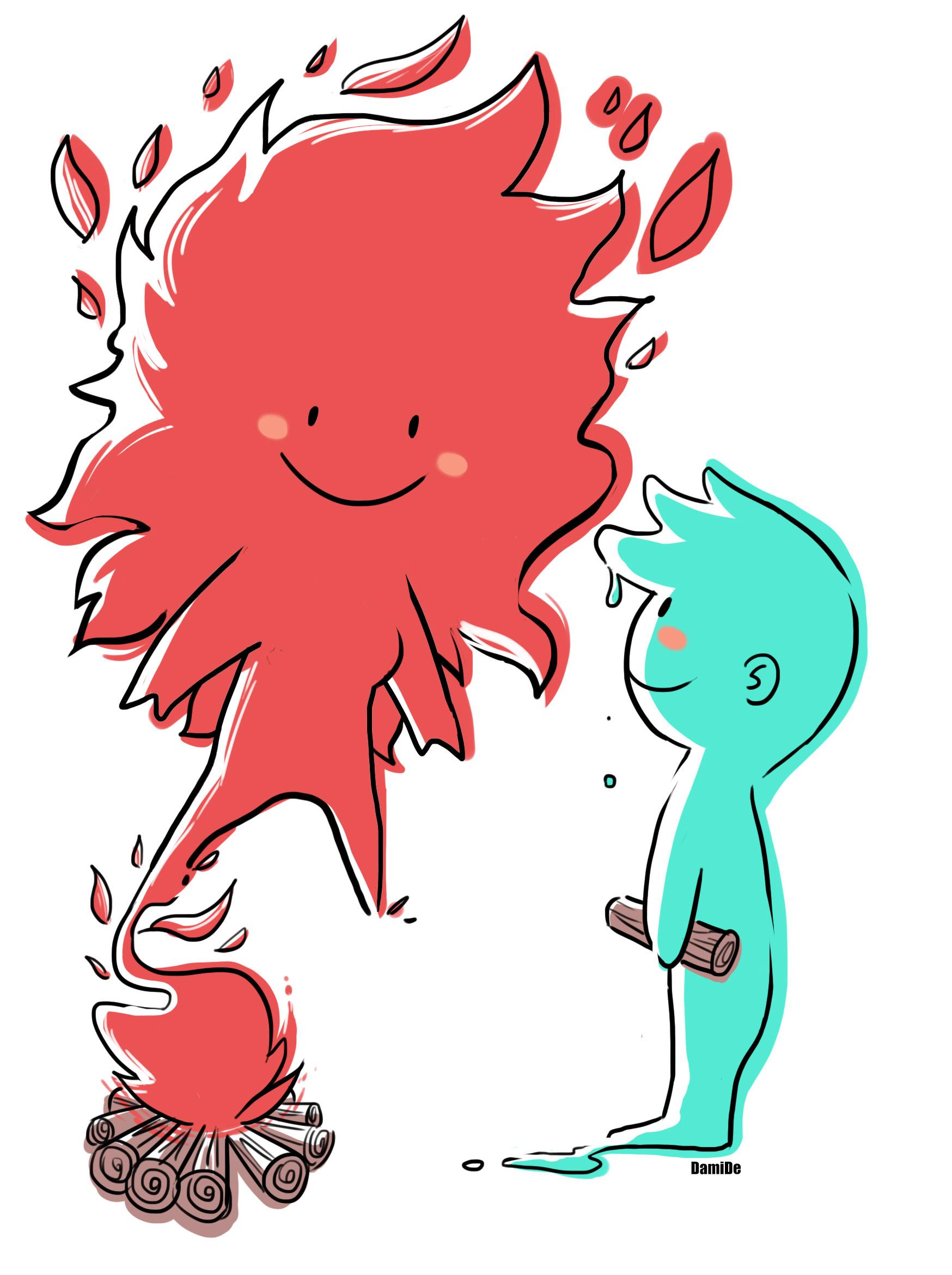 1748x2342 I Draw Love Between Fire And Water