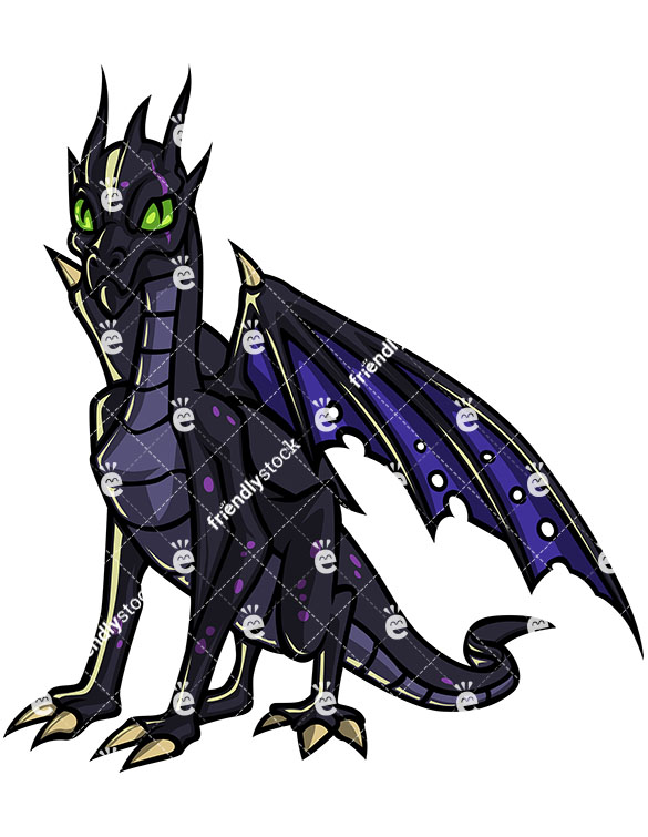 585x755 Flying Dragon Zombie Cartoon Clipart With Commercial License