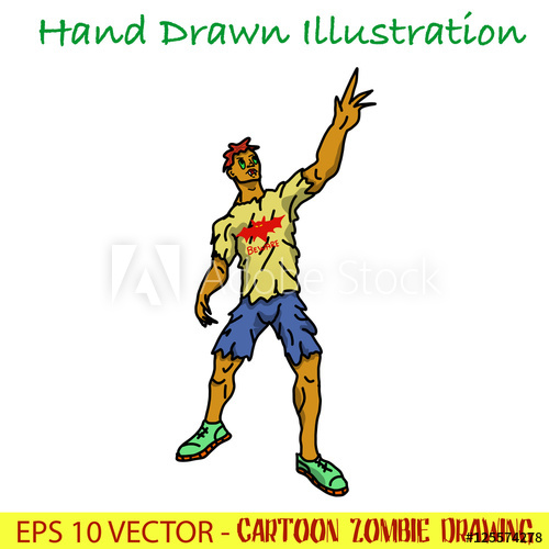 500x500 A Cartoon Zombie Drawing