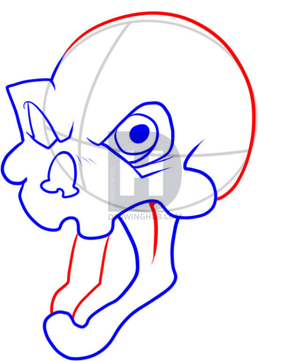 588x720 How To Draw A Zombie Skull, Step