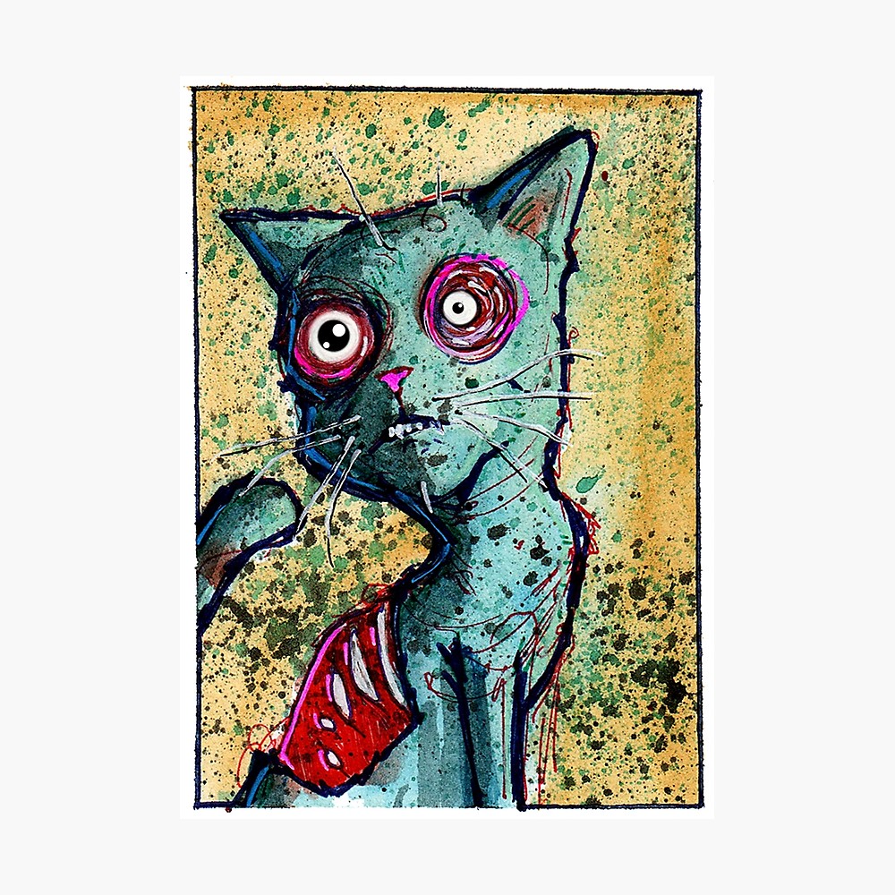 1000x1000 Petey The Zombie Cat Photographic Print