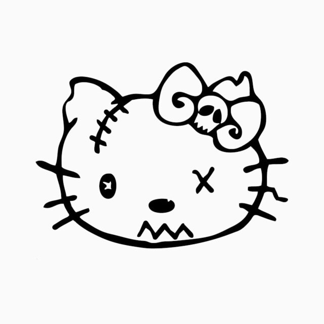 640x640 Classic Creative Zombie Cat Car Sticker Car Styling