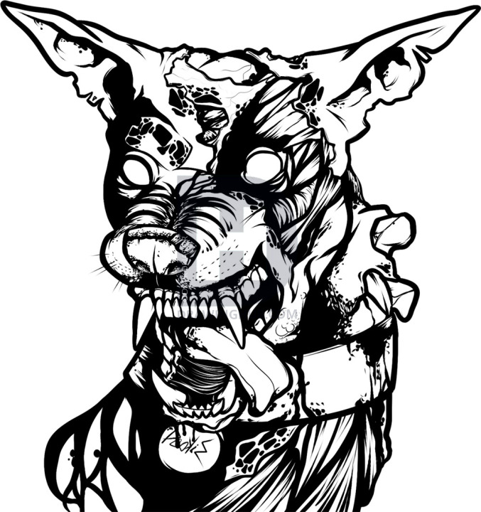 677x720 How To Draw A Zombie Dog, Zombie Dog, Step
