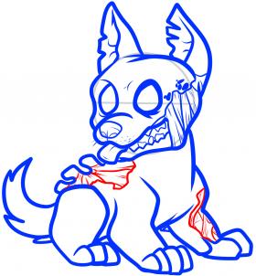 280x302 How To Draw A Zombie Puppy, Zombie Puppy, Step