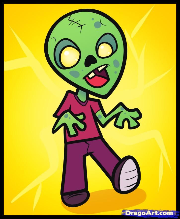 726x885 How To Draw A Zombie For Kids Inkscape In Zombie Drawings