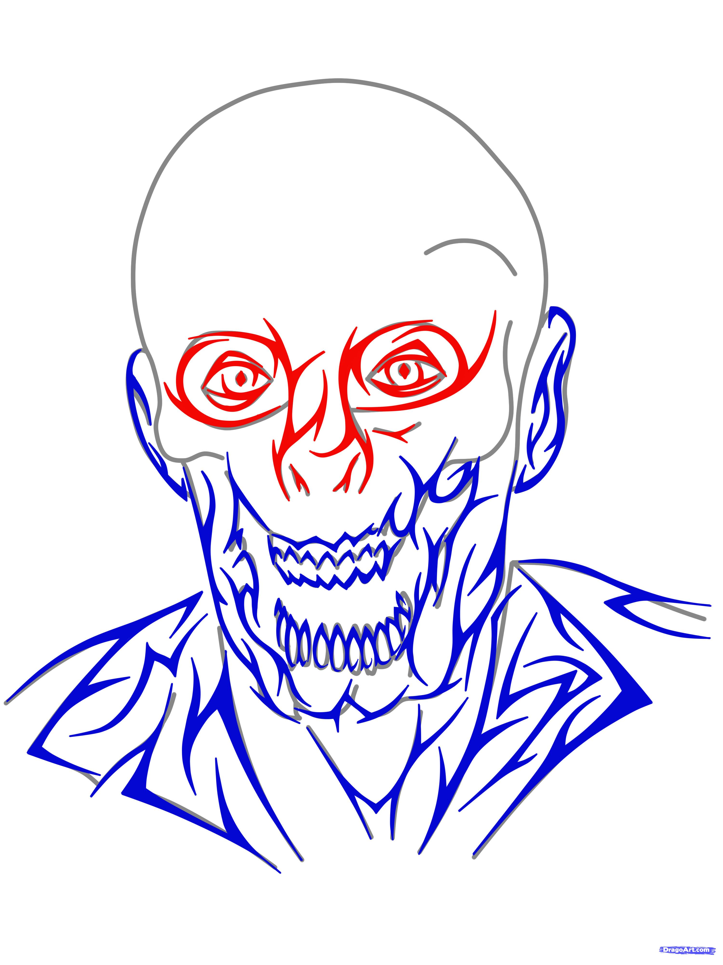 3000x4000 Step How To Draw A Tribal Zombie, Tribal Zombie Tattoo