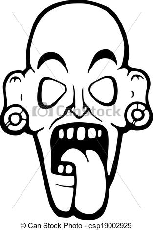 313x470 Ugly Zombie Face, Vector Illustration